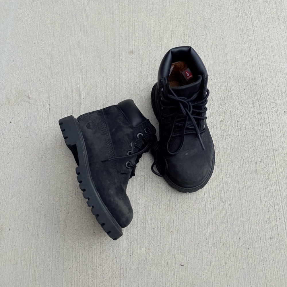 Timberland Toddler 6C Premium Waterproof Black Out Boots PrimaLoft Insulated
